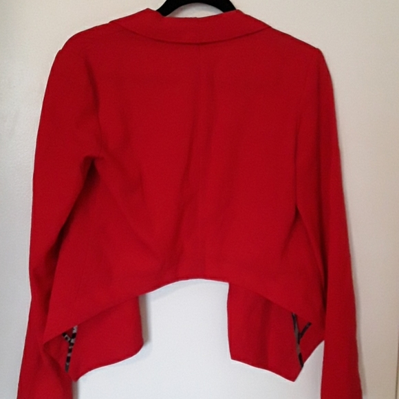 EUC red  un-lined Blazer - Picture 3 of 6
